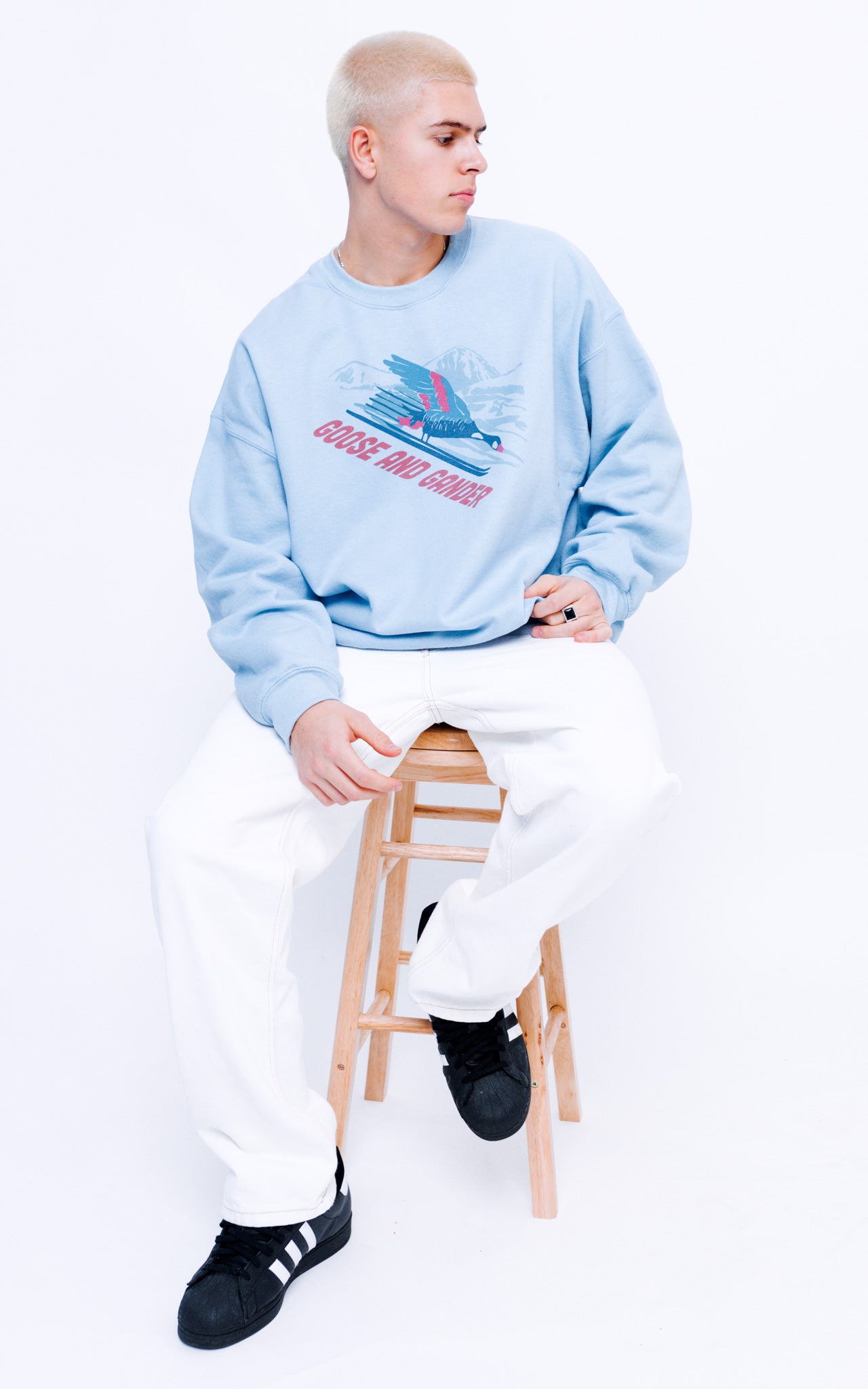 Unisex Ski Club Sweatshirt - Baby Blue