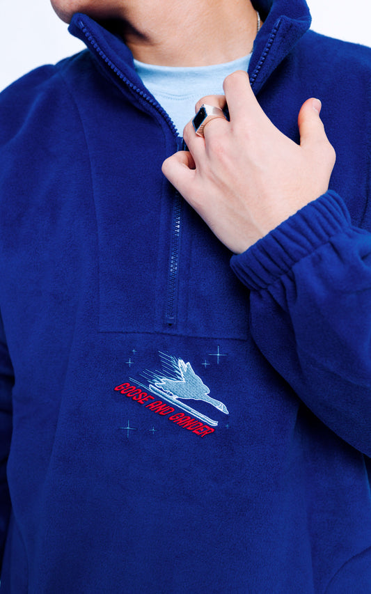 Unisex Ski Club 1/4 Zip Fleece - Royal Blue