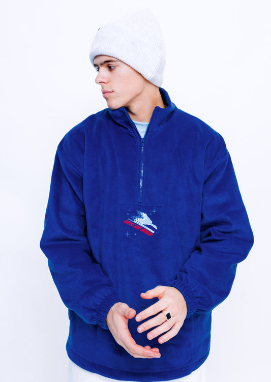 Unisex Ski Club 1/4 Zip Fleece - Royal Blue