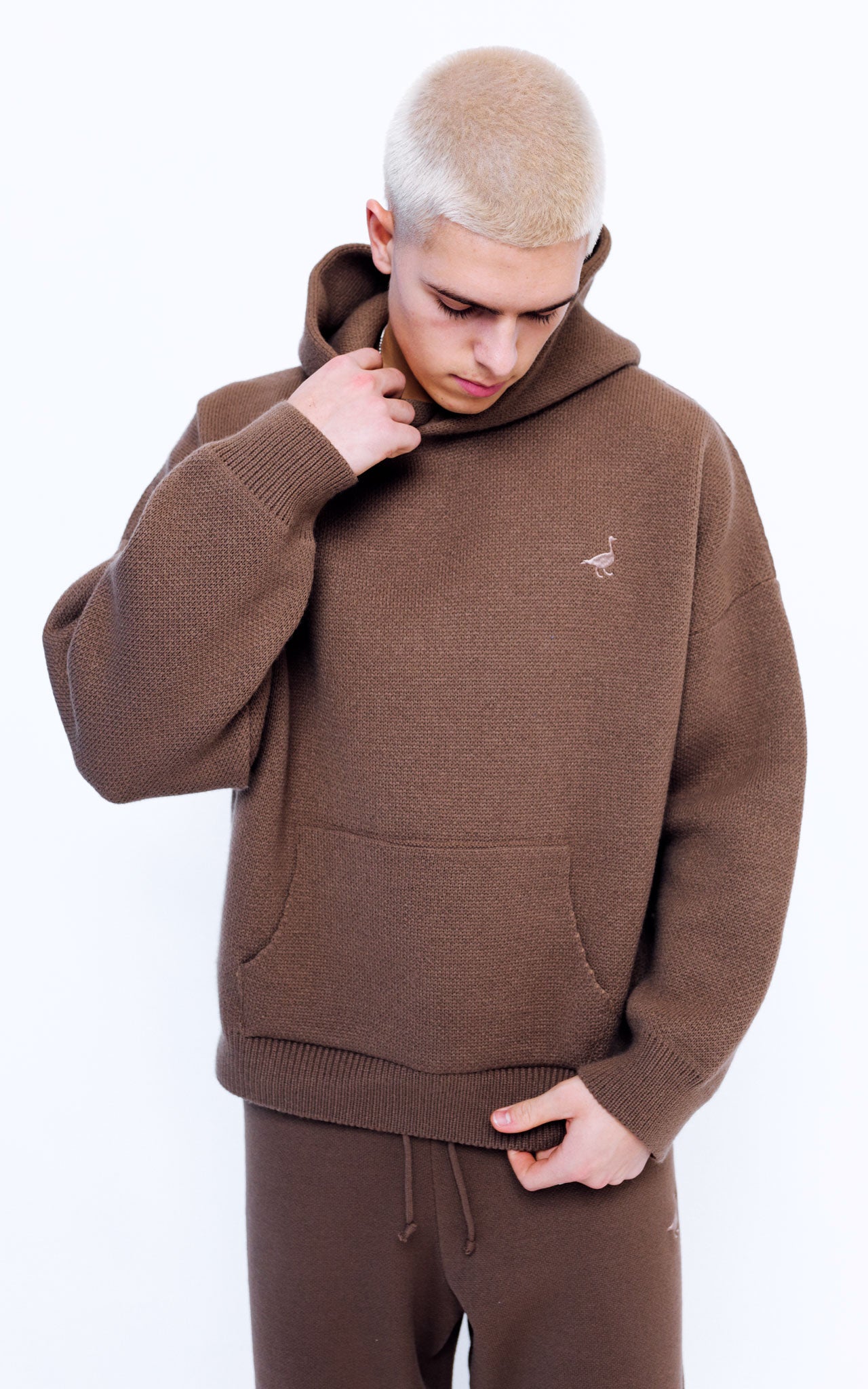 Unisex Knitted Hoodie - Mocha