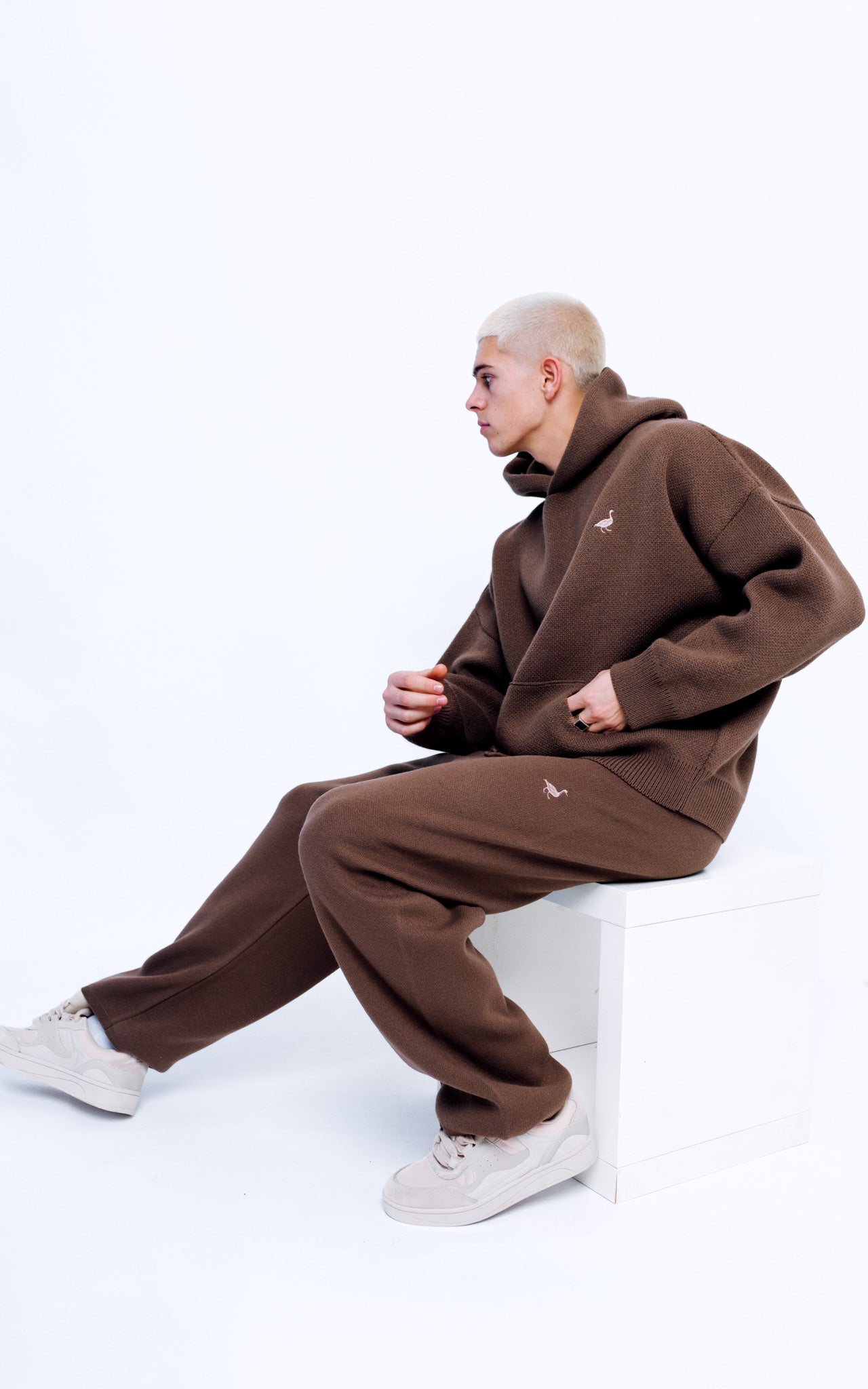 Unisex Knitted Hoodie - Mocha