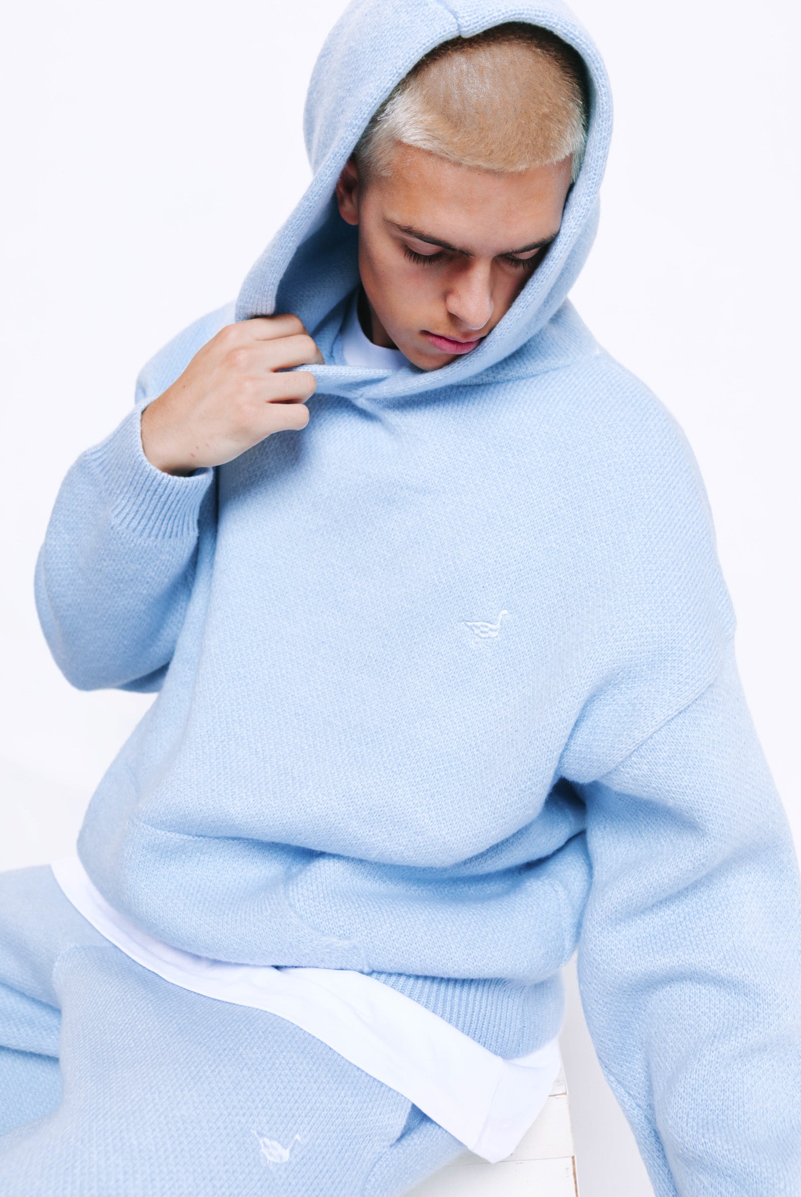 Unisex Knitted Hoodie - Powder Blue – Goose & Gander