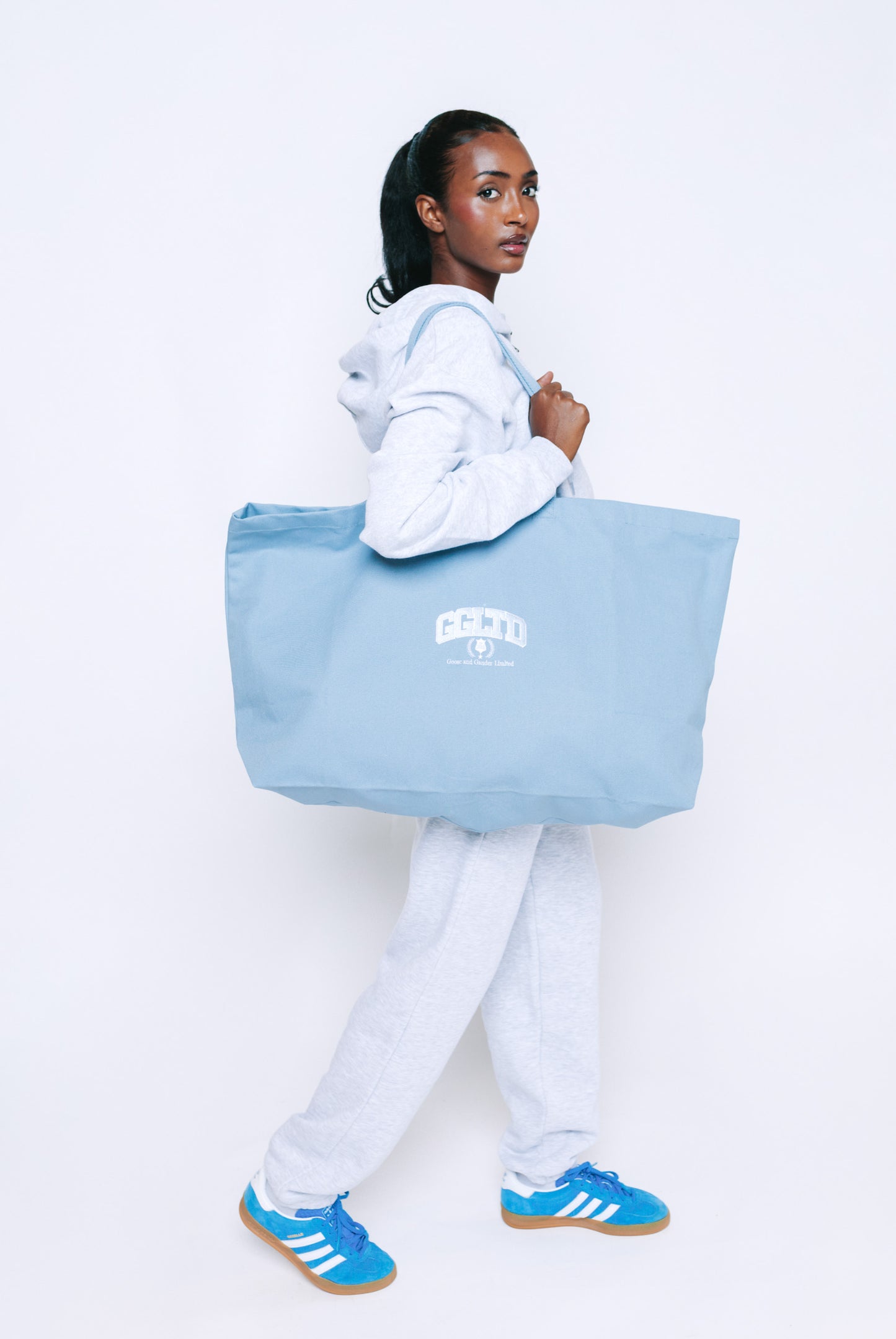 Unisex Varsity Tote Bag - Dusky Blue