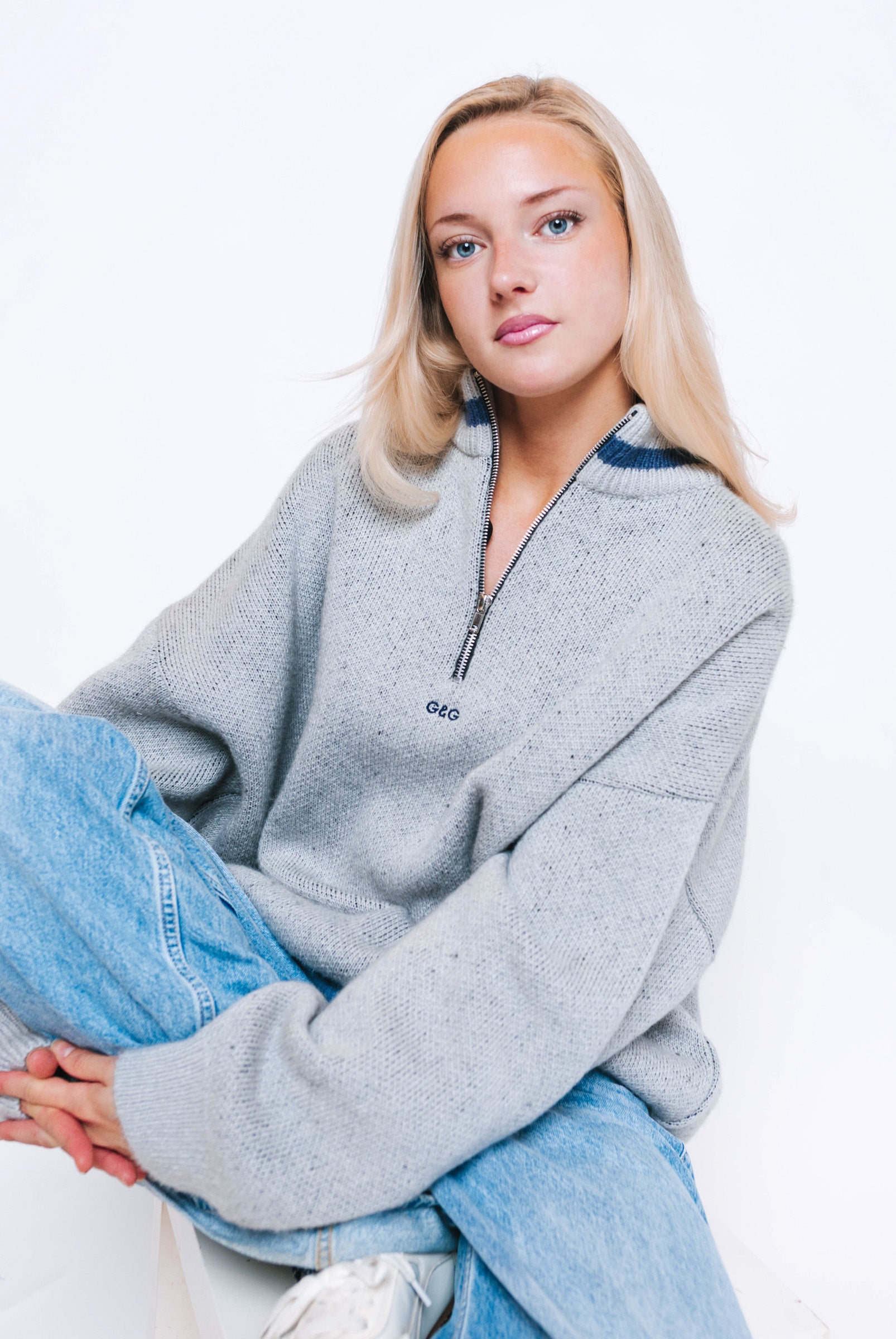Knitted Simple 1/4 Zip Sweat - Ash – Goose & Gander