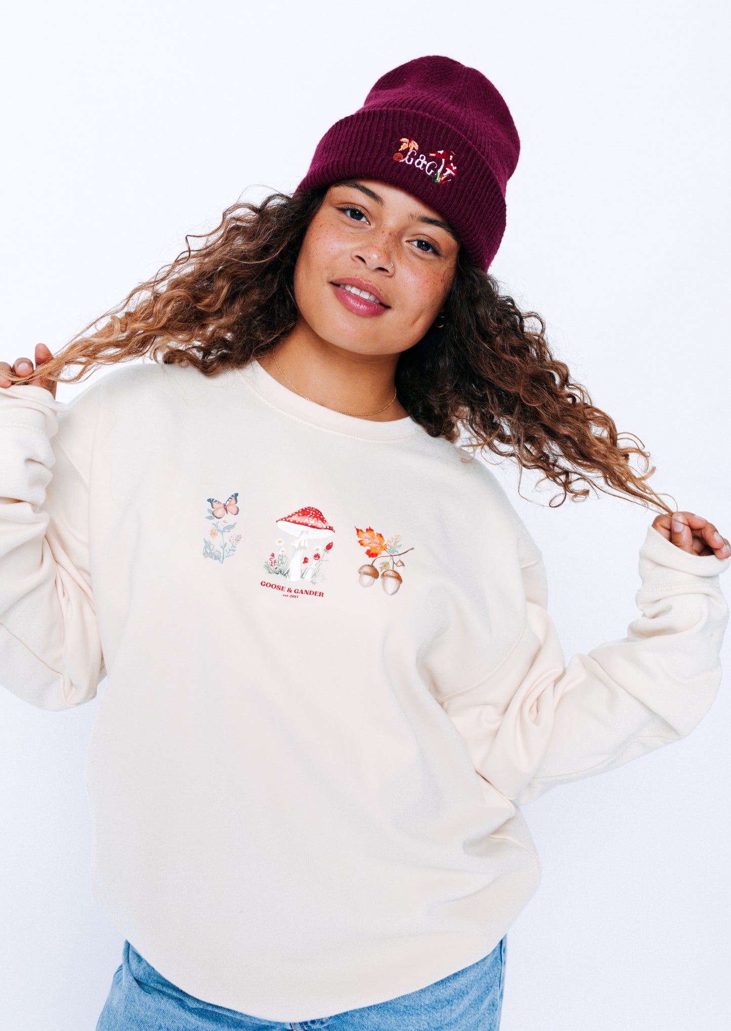 Unisex Woodland Beanie - Burgundy