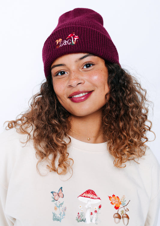 Unisex Woodland Beanie - Burgundy