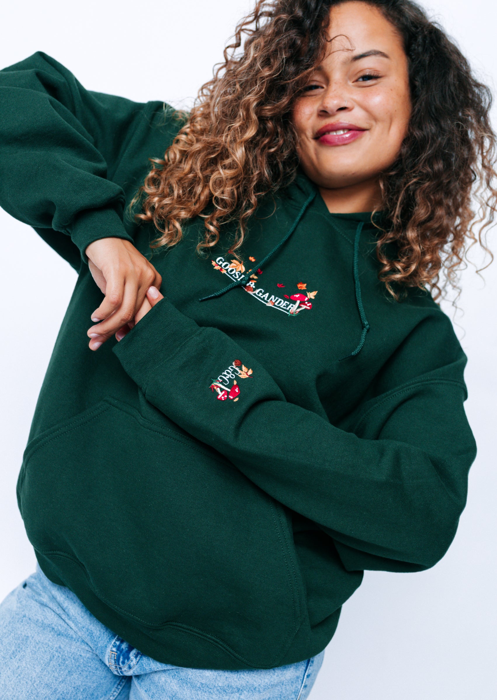 Woodland Embroidered Hoodie - Forest Green – Goose & Gander