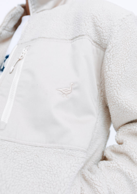 Unisex Goose Sherpa Fleece Jacket - Sand