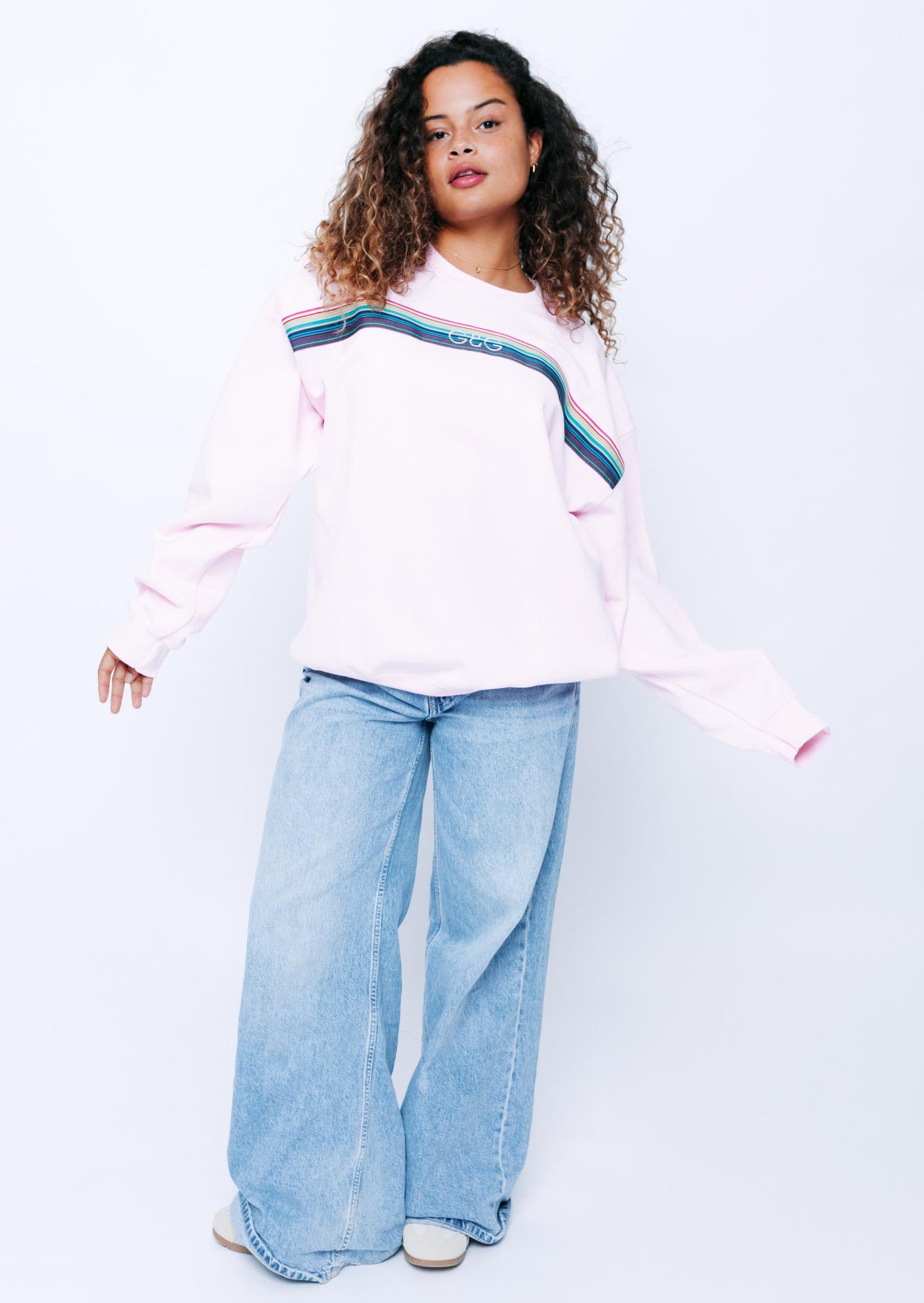 Unisex Opera Ribbon Sweat - Baby Pink