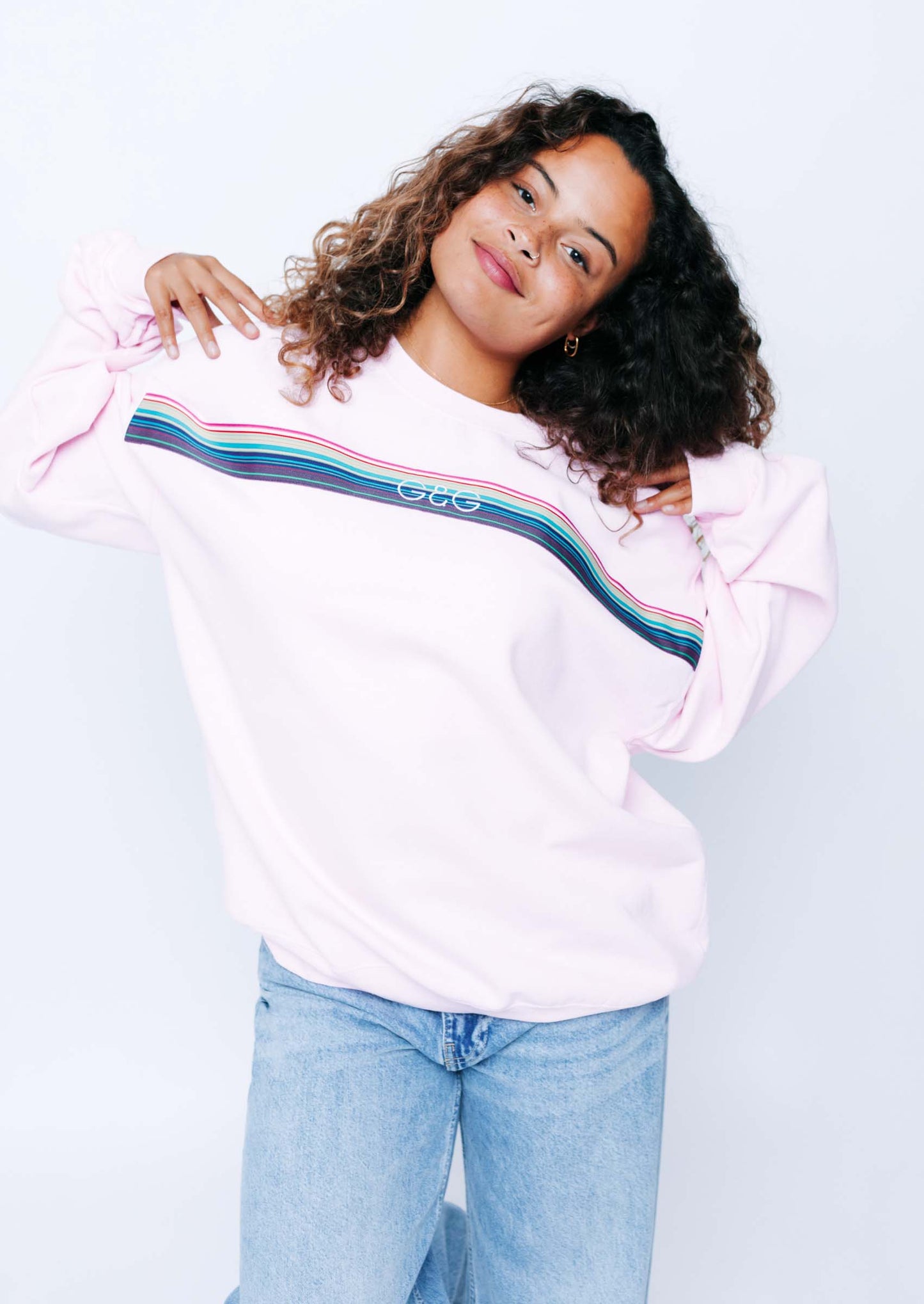 Unisex Opera Ribbon Sweat - Baby Pink