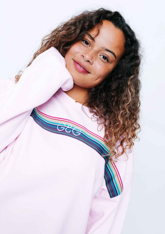 Unisex Opera Ribbon Sweat - Baby Pink