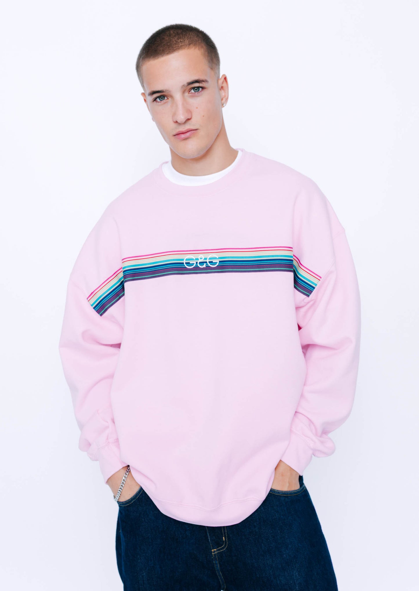 Unisex Opera Ribbon Sweat - Baby Pink