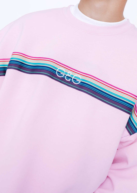 Unisex Opera Ribbon Sweat - Baby Pink