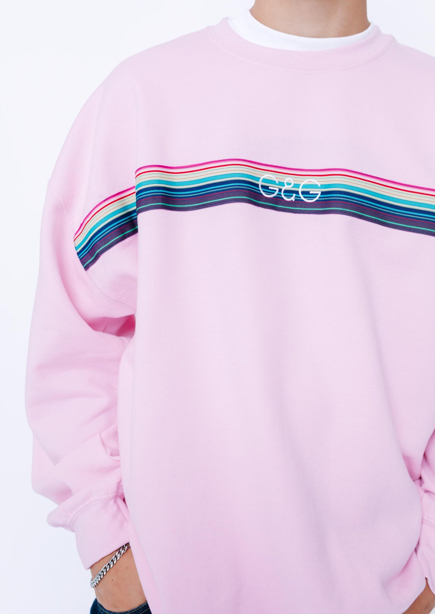 Unisex Opera Ribbon Sweat - Baby Pink
