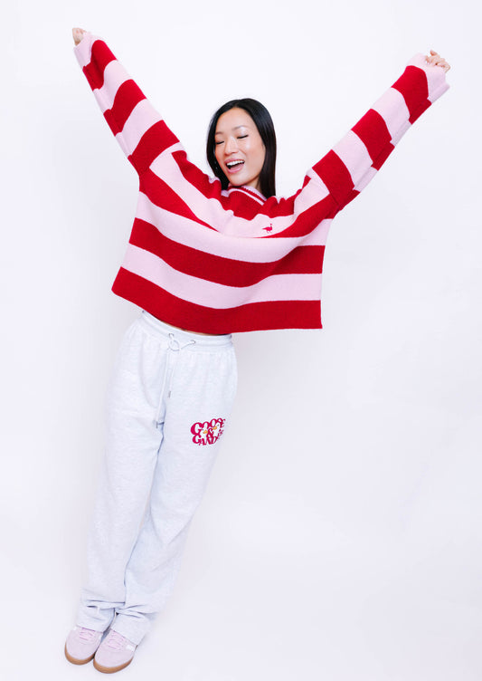 Unisex Knitted Striped Goose Sweatshirt
