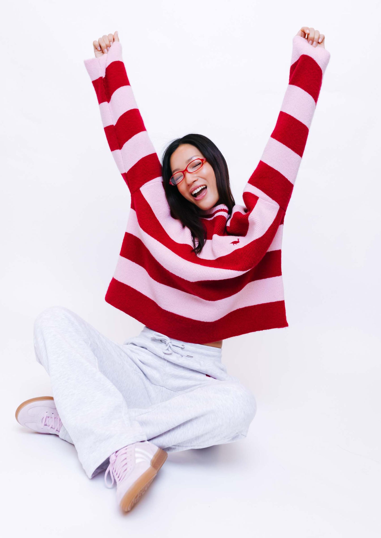 Unisex Knitted Striped Goose Sweatshirt