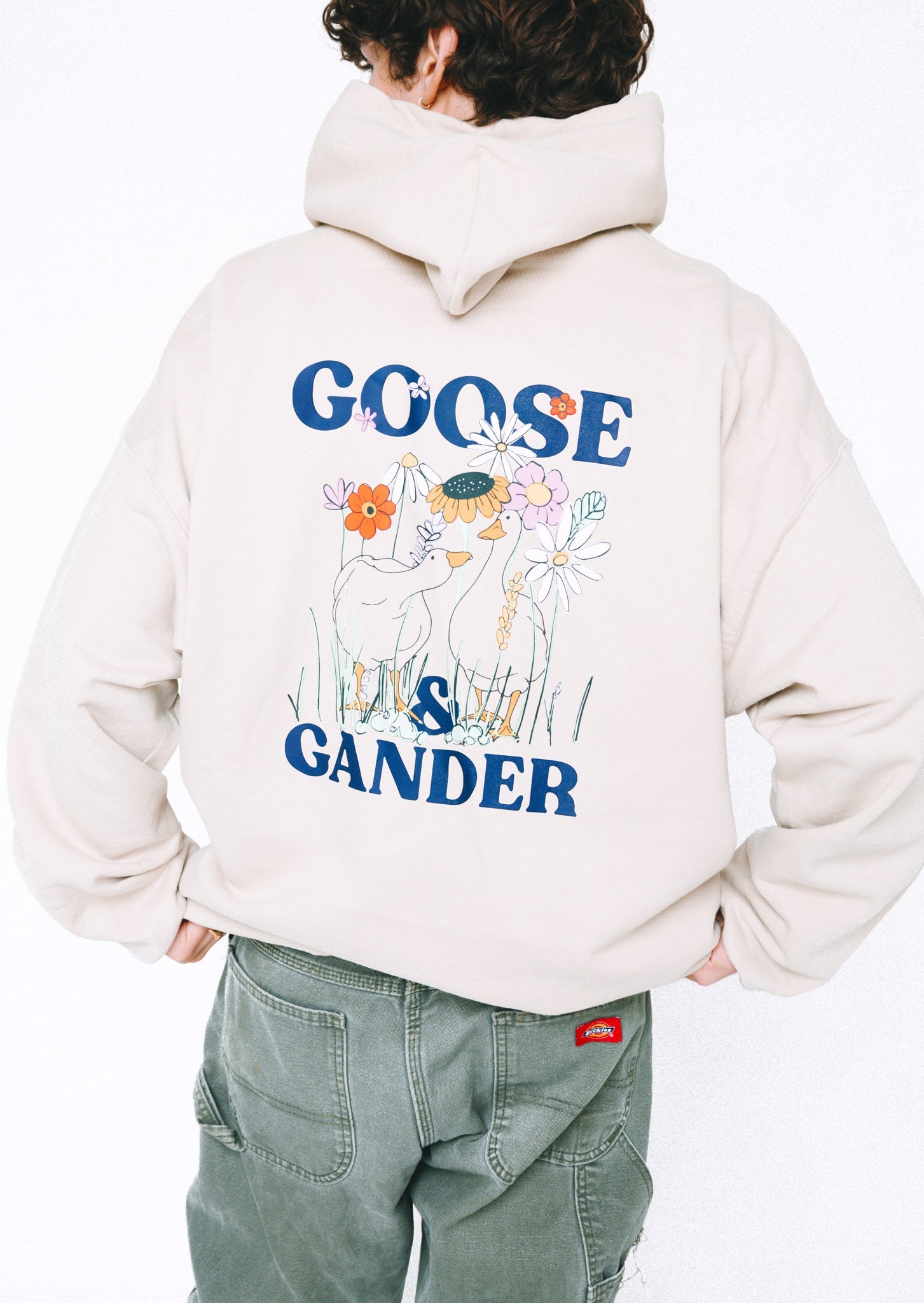Unisex Wild Goose Printed Hoodie - Sand - Goose & Gander