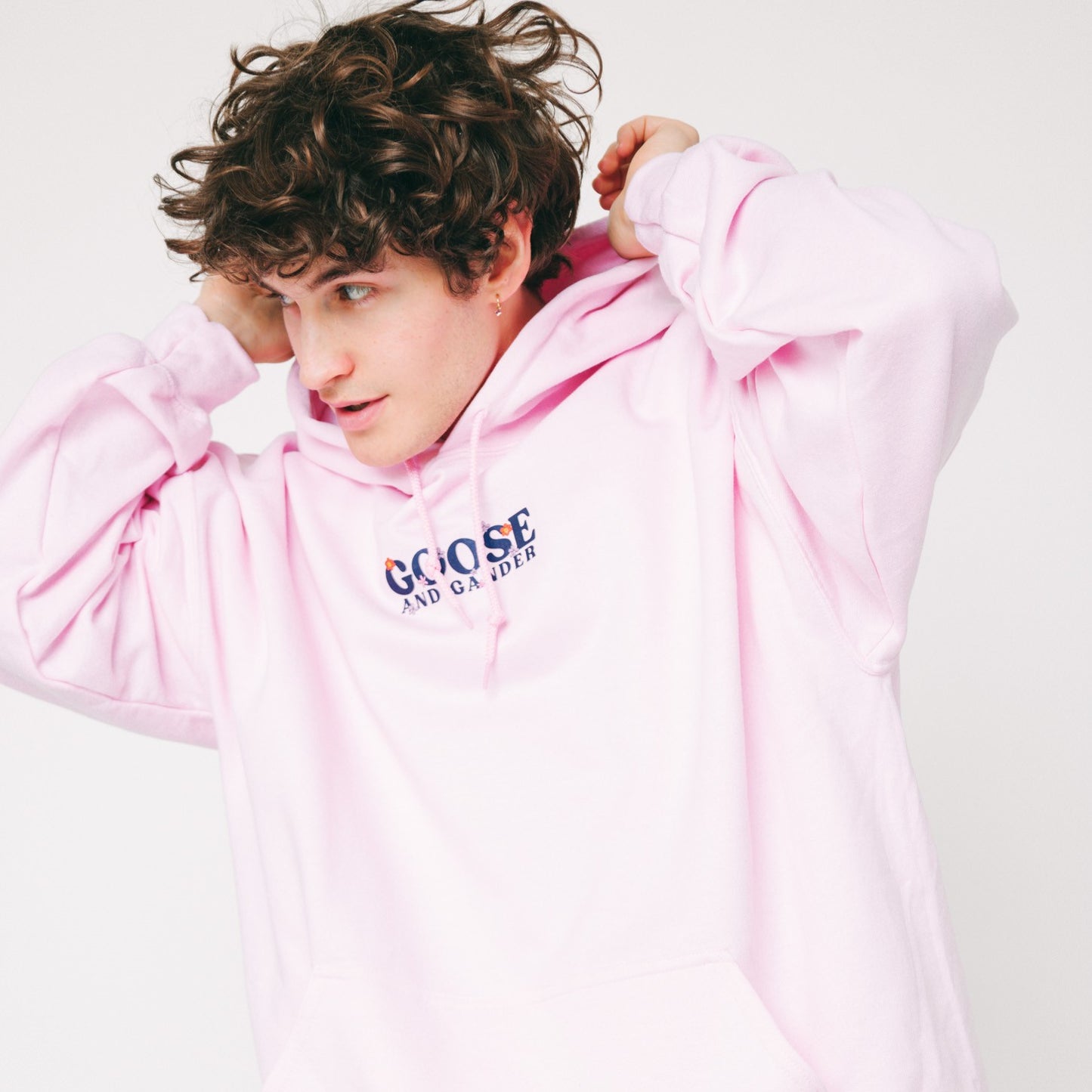 Unisex Baby Pink Wild Goose Printed Hoodie