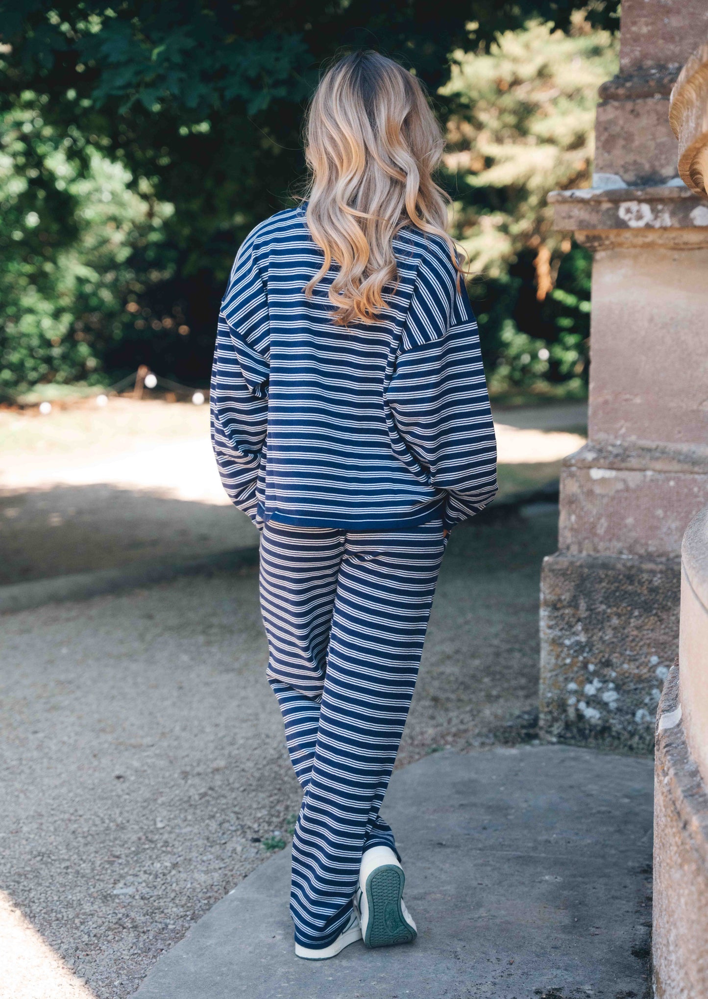 Knitted Striped Sweat - Navy