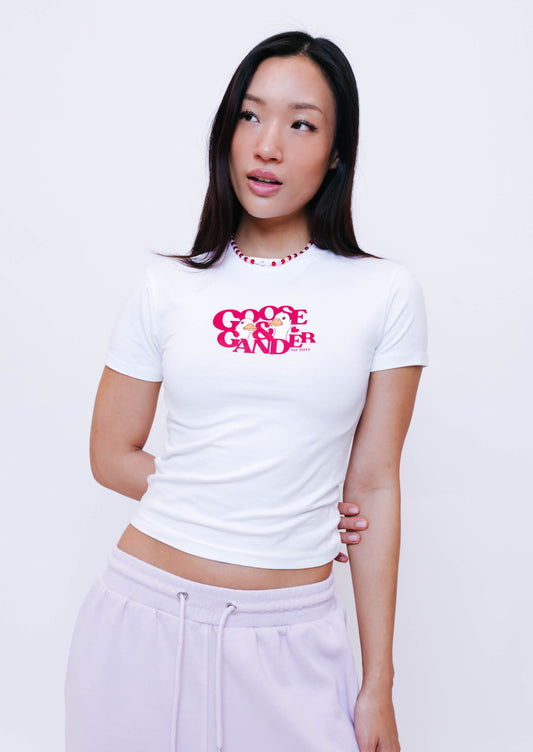 Unisex Heart Club Gambit Baby Tee - White