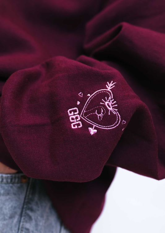 Unisex Cupid Hoodie - Burgundy