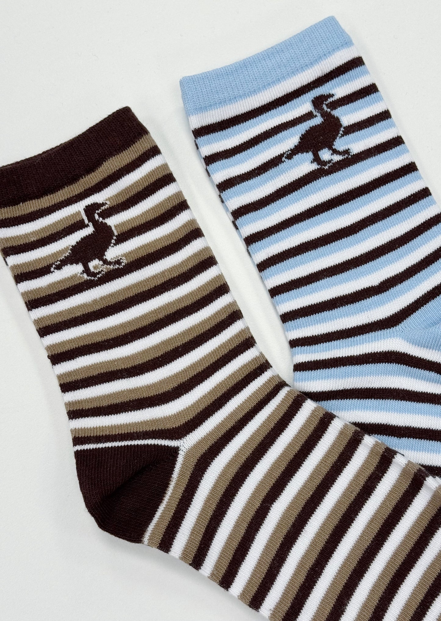 Goose Sock Set - Striped Navy/Brown