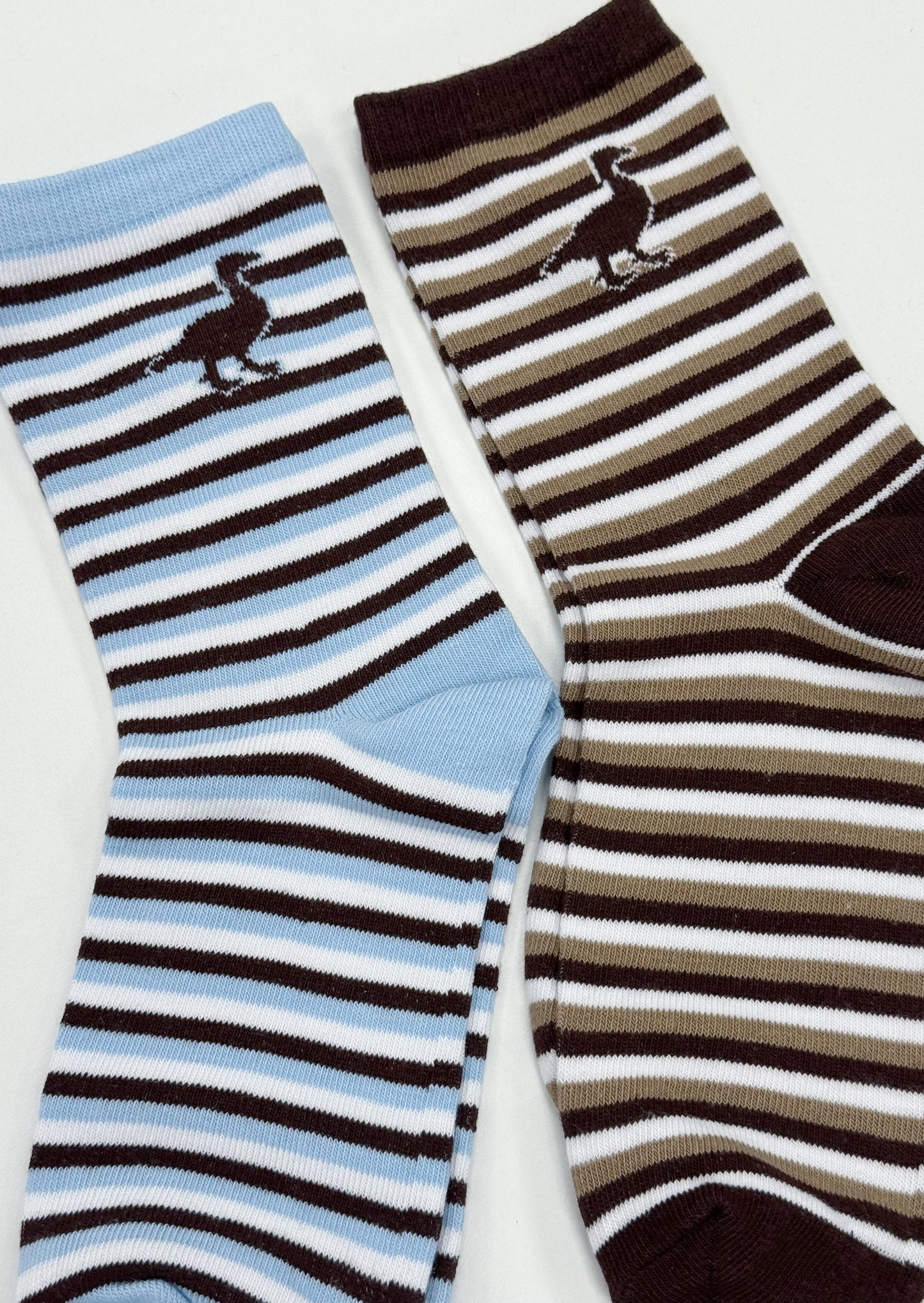 Goose Sock Set - Striped Navy/Brown