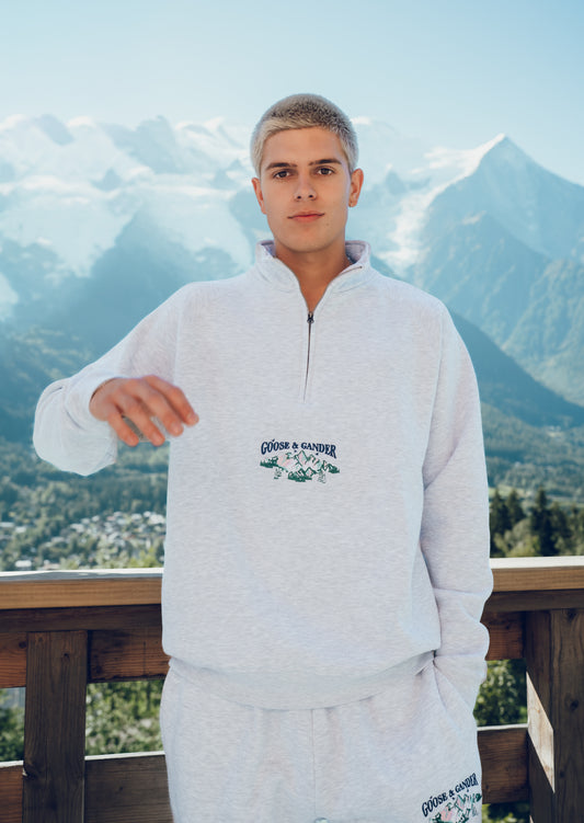 Mountain 1/4 Zip Sweat - Ash Grey