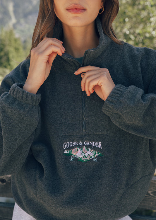 Mountain 1/4 Zip Fleece - Charcoal
