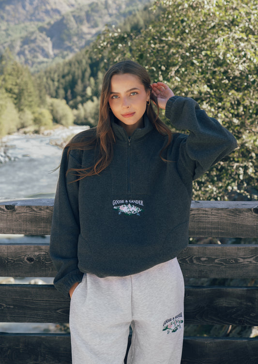 Mountain 1/4 Zip Fleece - Charcoal