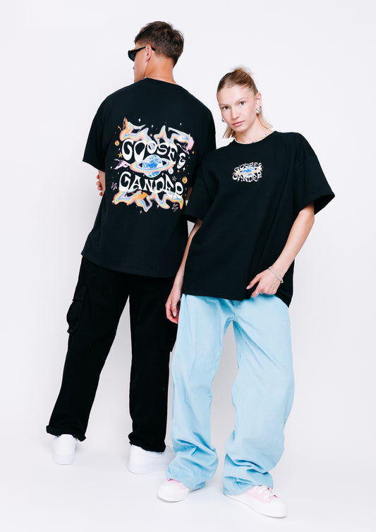 Unisex Black Galactic Goose Tee