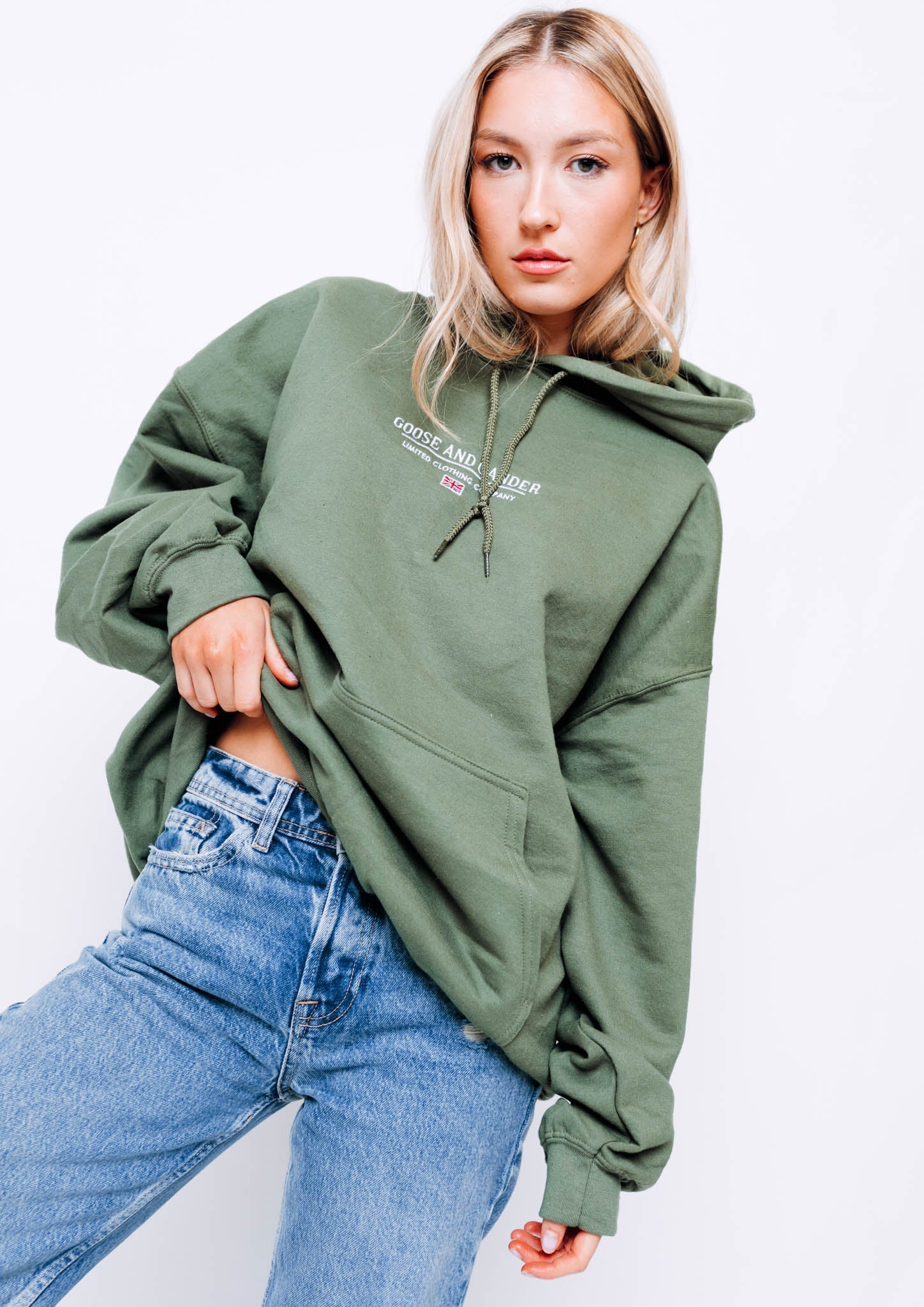 Military green outlet hoodie